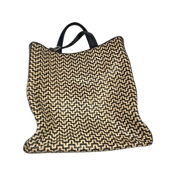 Vintage - Carolee Weave Leather Tote Handbag - Picture 7 of 14